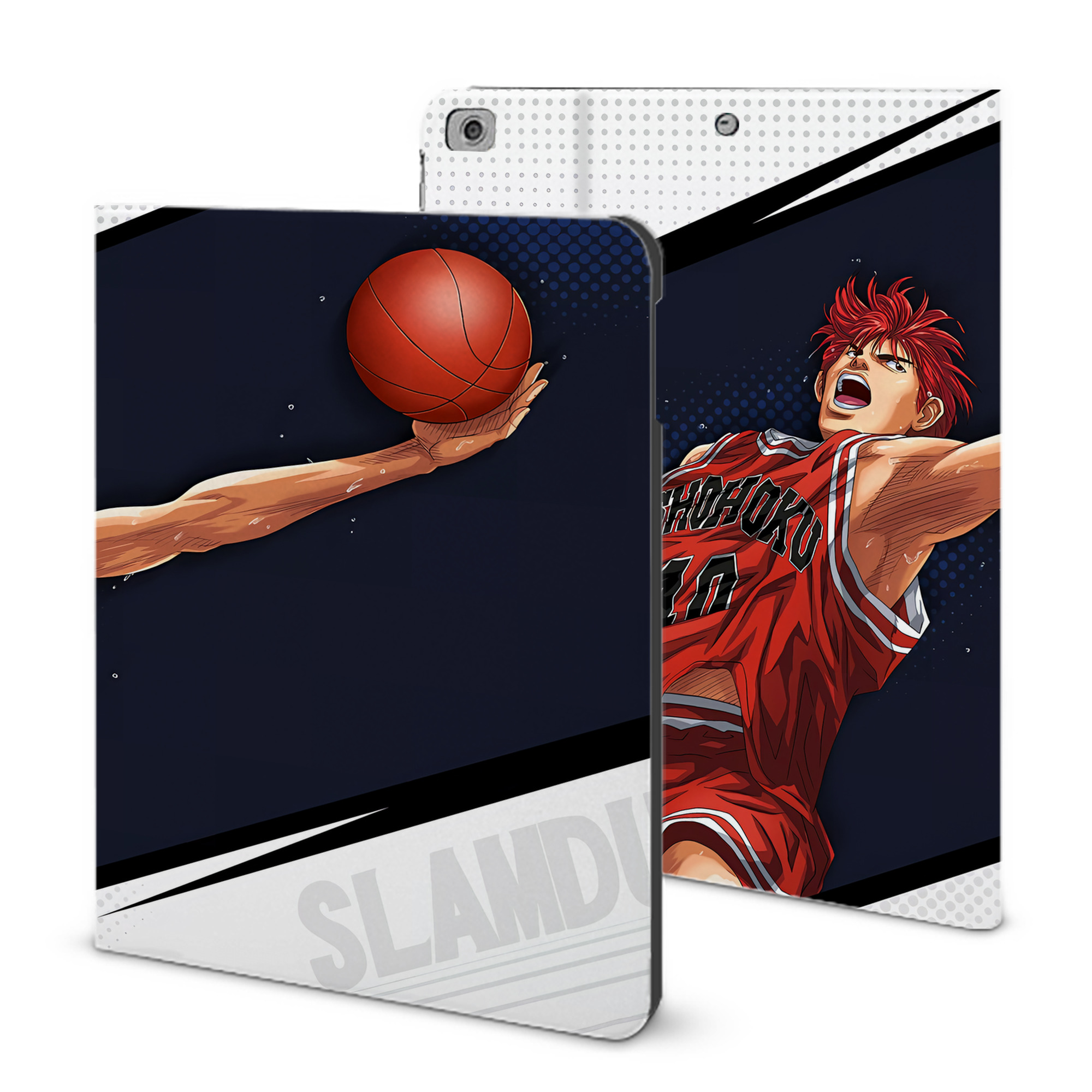 （画像用） SLAM DUNK／スラムダンク IPad ケース ブック型 PUレザー TPU 耐衝撃 軽量 薄型 ペン収納なし 全面保護 IPad 各モデル対応